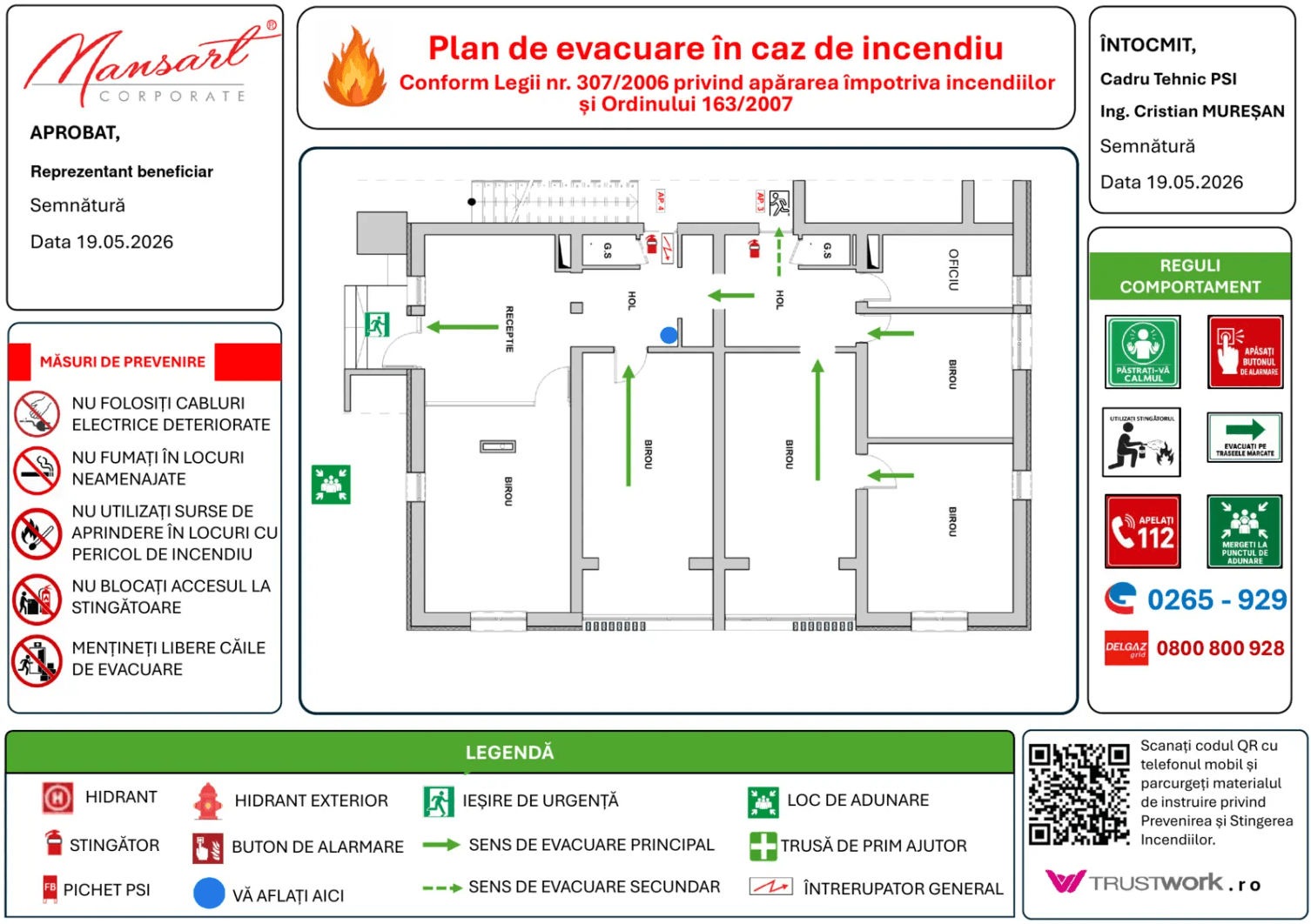 Plan de evacuare în caz de incendiu