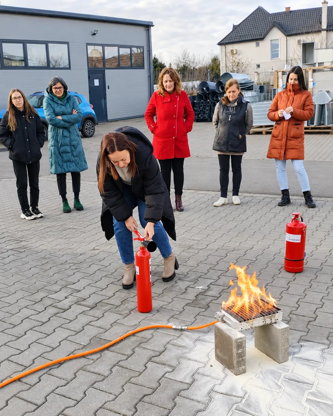 Stingător cu flacără vizibilă